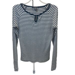 Banana Republic Women’s Stripped Long Sleeve Top Shirt Size M Medium